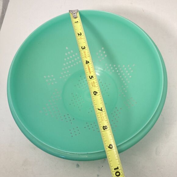 Tupperware #339 Jadeite Green Footed Colander Strainer Star Pattern Vintage - Picture 3 of 3